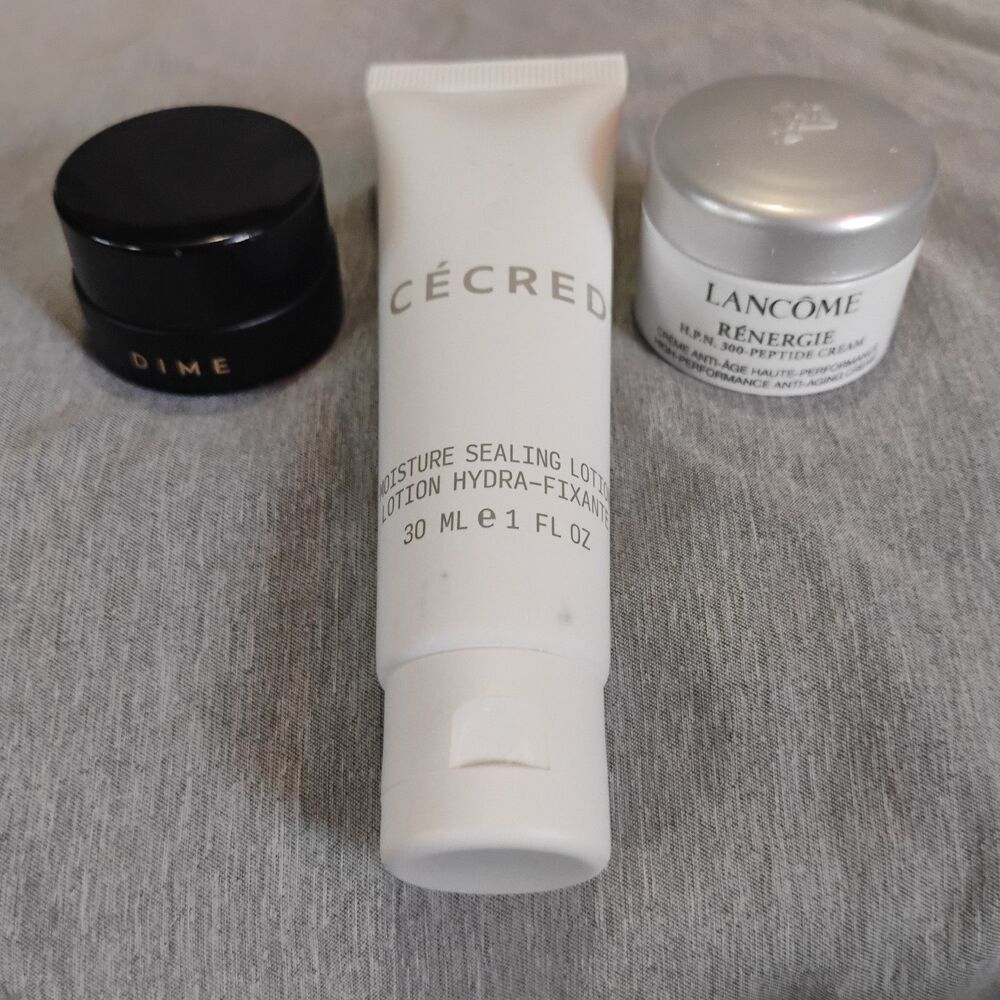 3 Pc Beauty Bundle Cécred Moisture Sealing Lotion Lancome Renergie Dime Dewy Crm